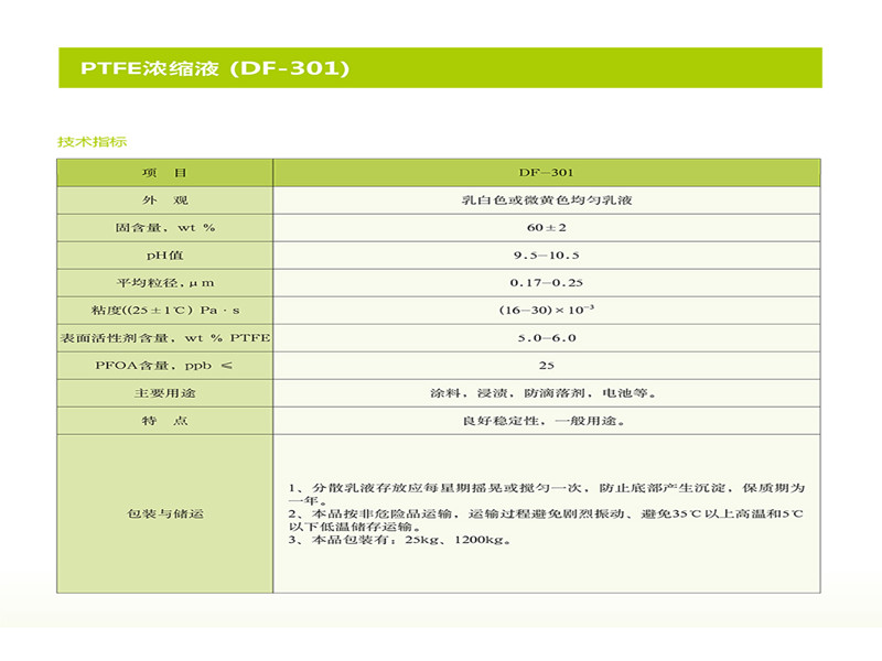 PTFE浓缩液 (DF-301)