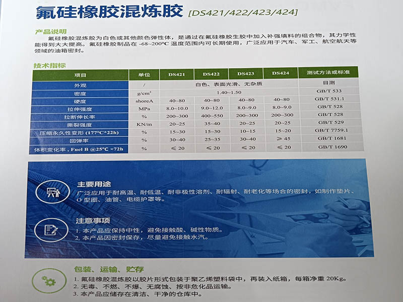 氟硅橡胶混炼胶(DS421/422/423/424)